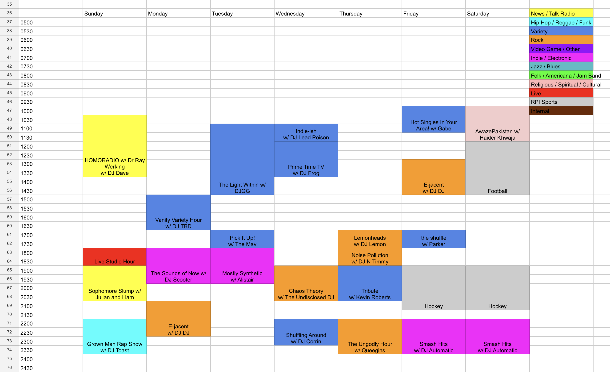 WRPI Schedule